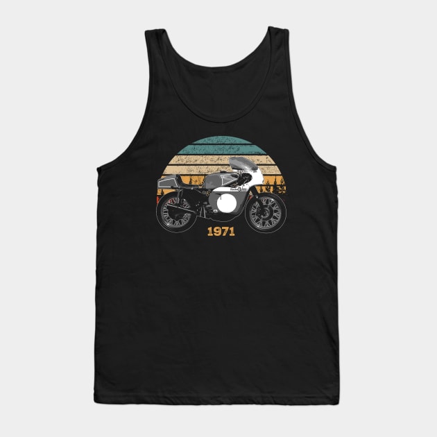 Works Rob North ‘Beezumph’ 1971 Vintage Motorcycle Design Tank Top by Madisen Harvey